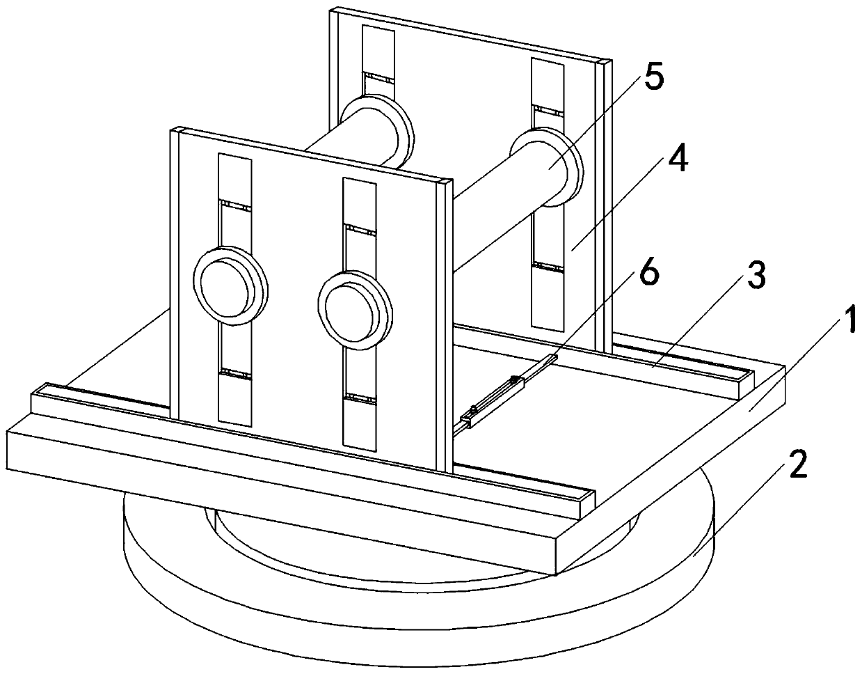 A high-efficiency double-disc wire take-up device