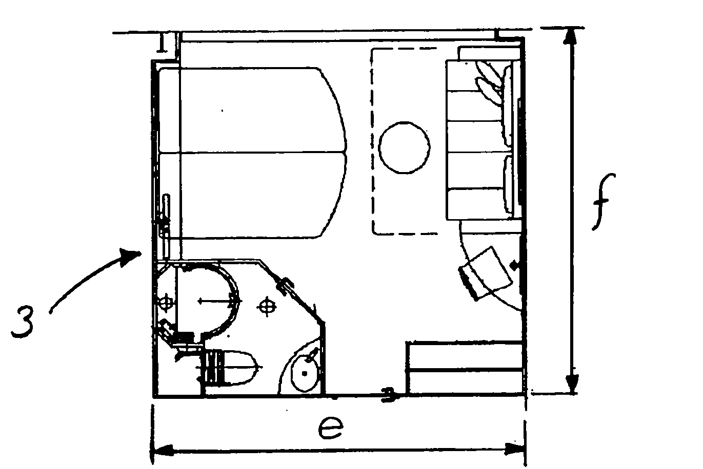 A floating structure, vessel, specifically a single hull cruise vessel or the like