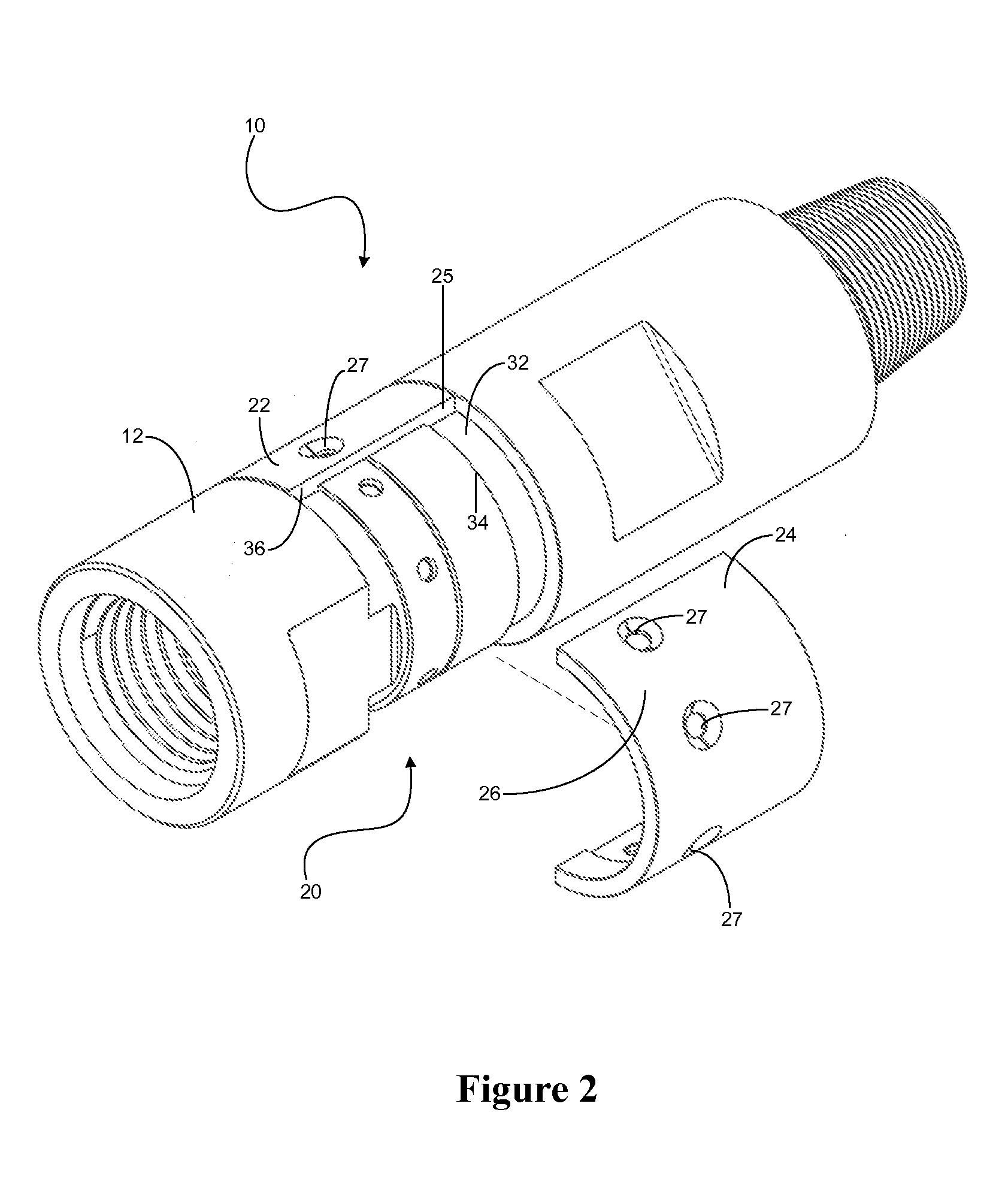 Retaining arrangement, sub adaptor and/or drill spindle