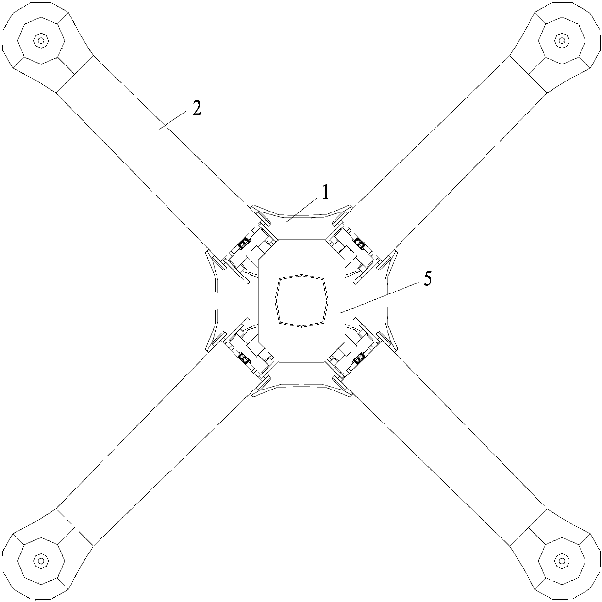 UAV with multi-arm synchronous folding mechanism