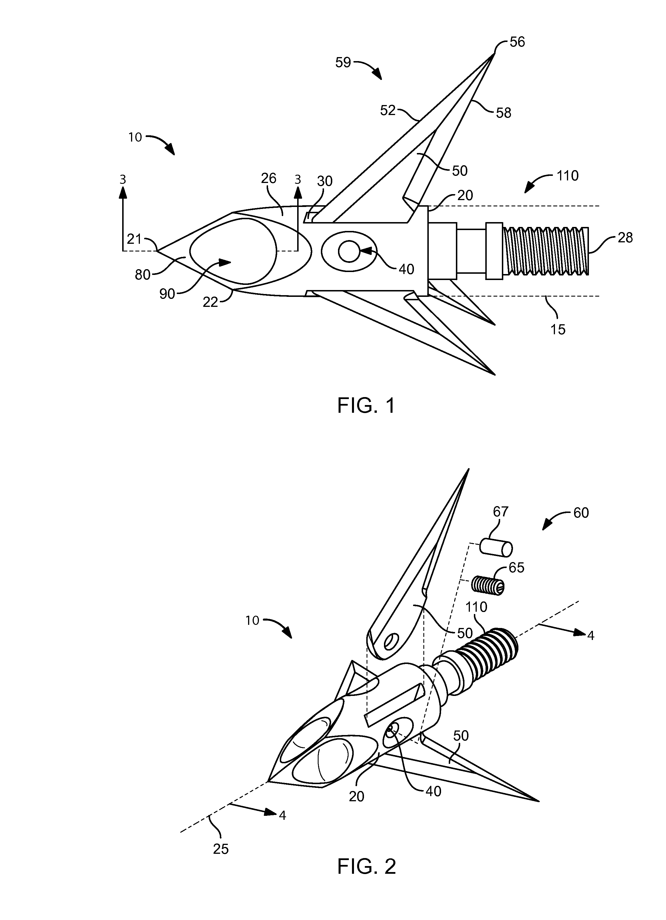 Pivoting-blade deep-penetration arrowhead