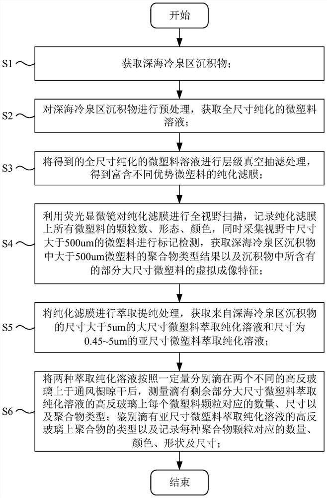 Full-size extraction and detection method for micro-plastics in sediment in deep sea cold spring area