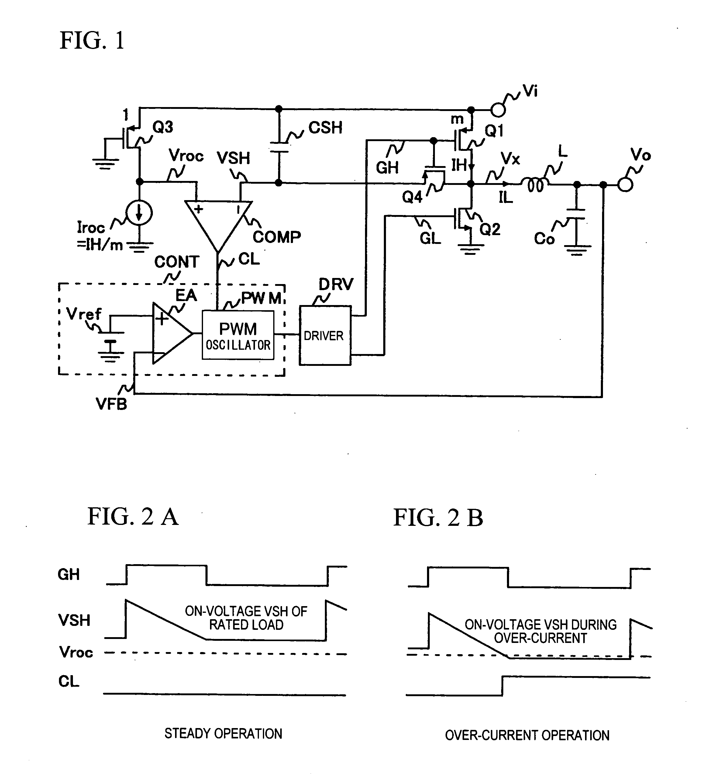 Over-current detection circuit and method for power-supply device