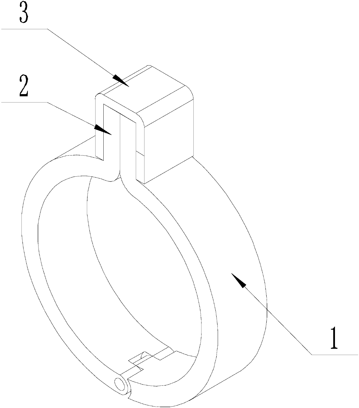 Clamping hoop for installation of support at construction site