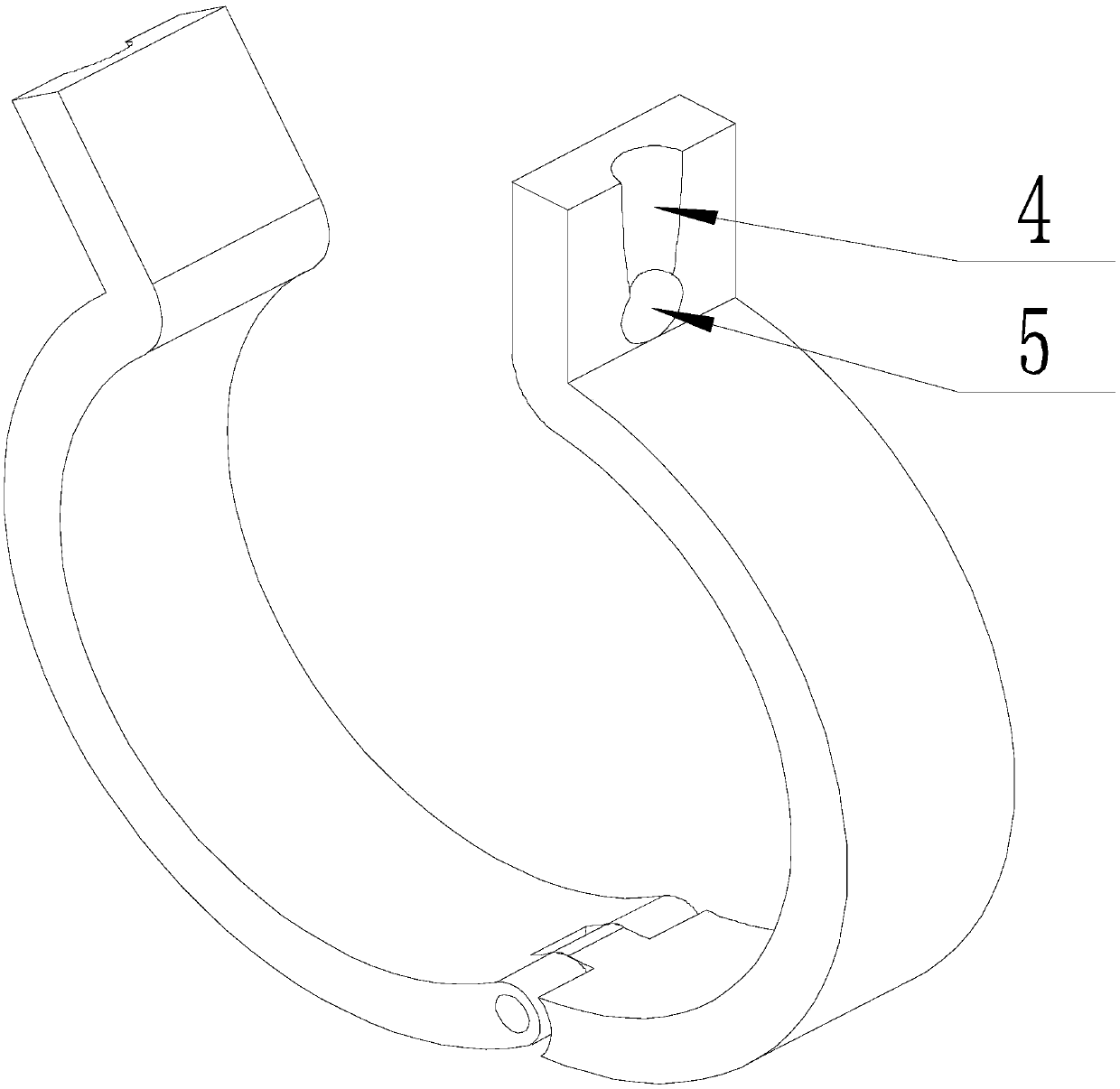 Clamping hoop for installation of support at construction site