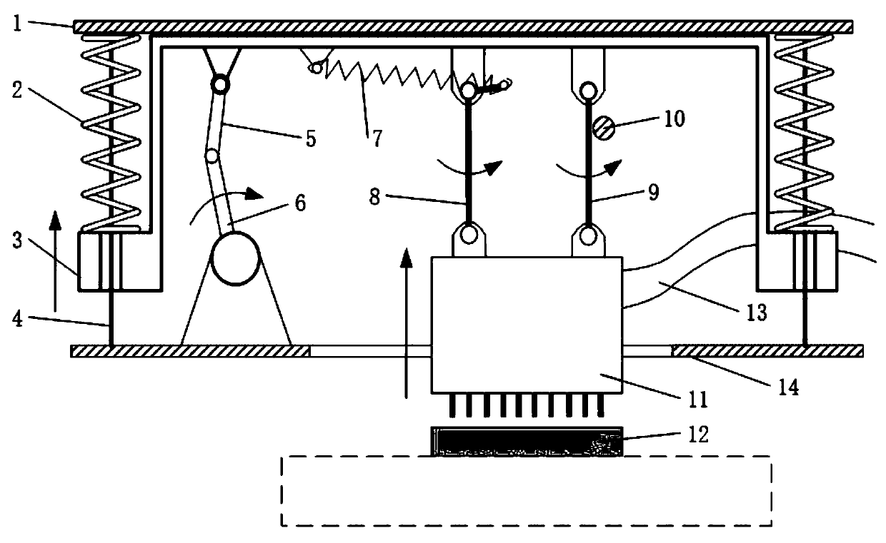 Method for realizing vertical butt joint, pressing or separation of light-type aviation connector plug