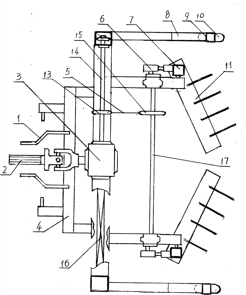 Soil shaking mechanism of pulling machine for mixed beans
