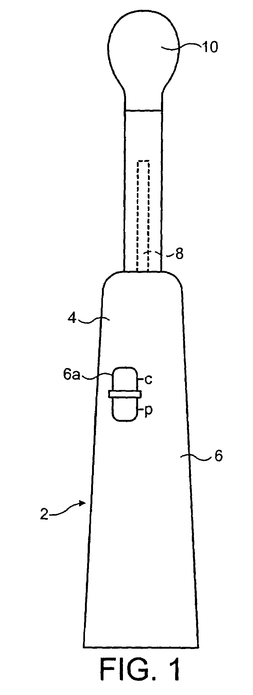 Process for making a massage device departing from an electric toothbrush