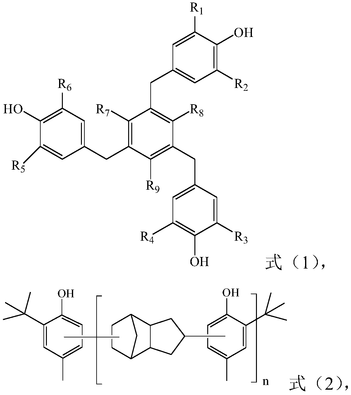 Rubber antioxidant composition and its preparation method and application