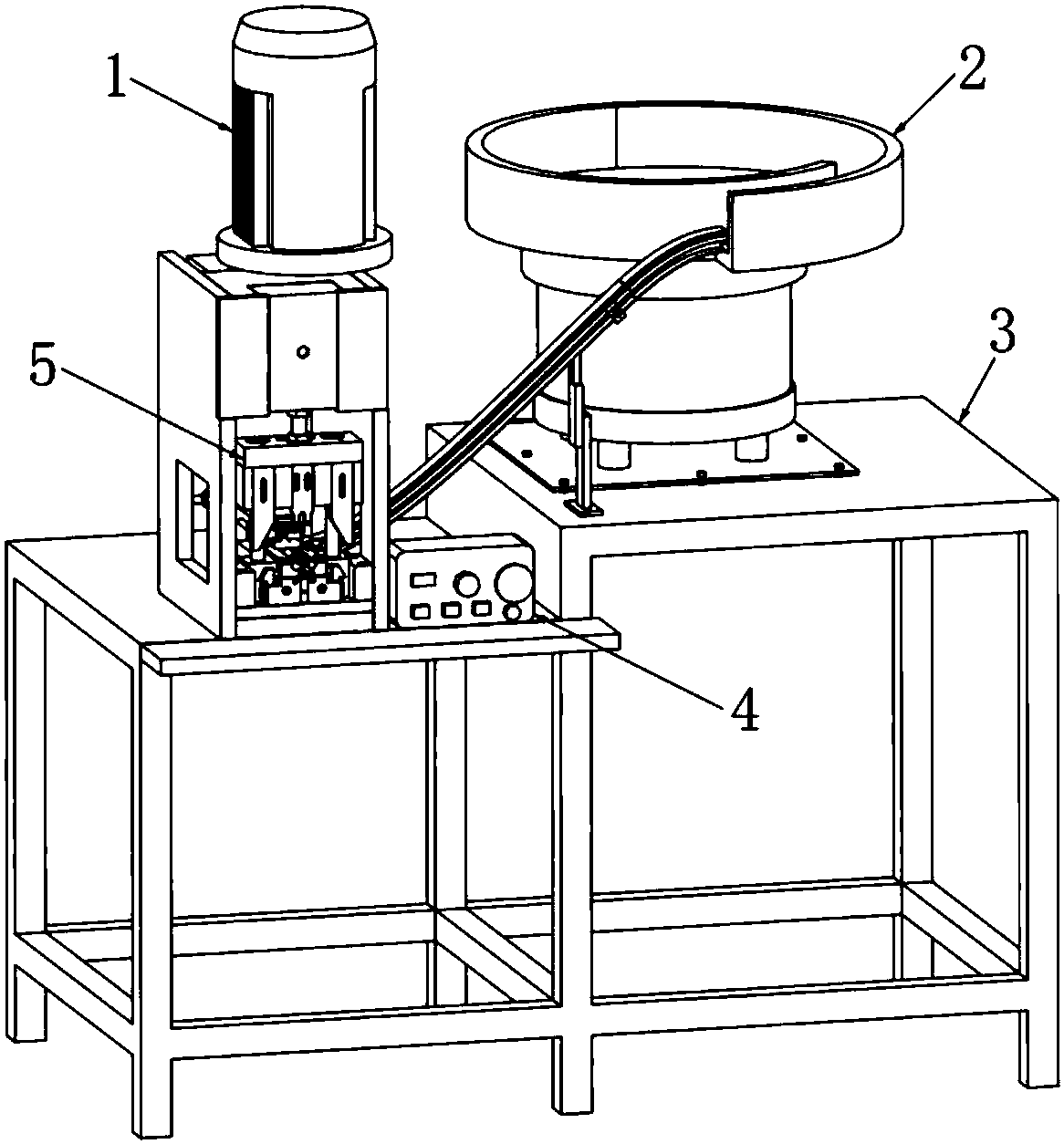 An automatic termination device for copper legs of a power cord
