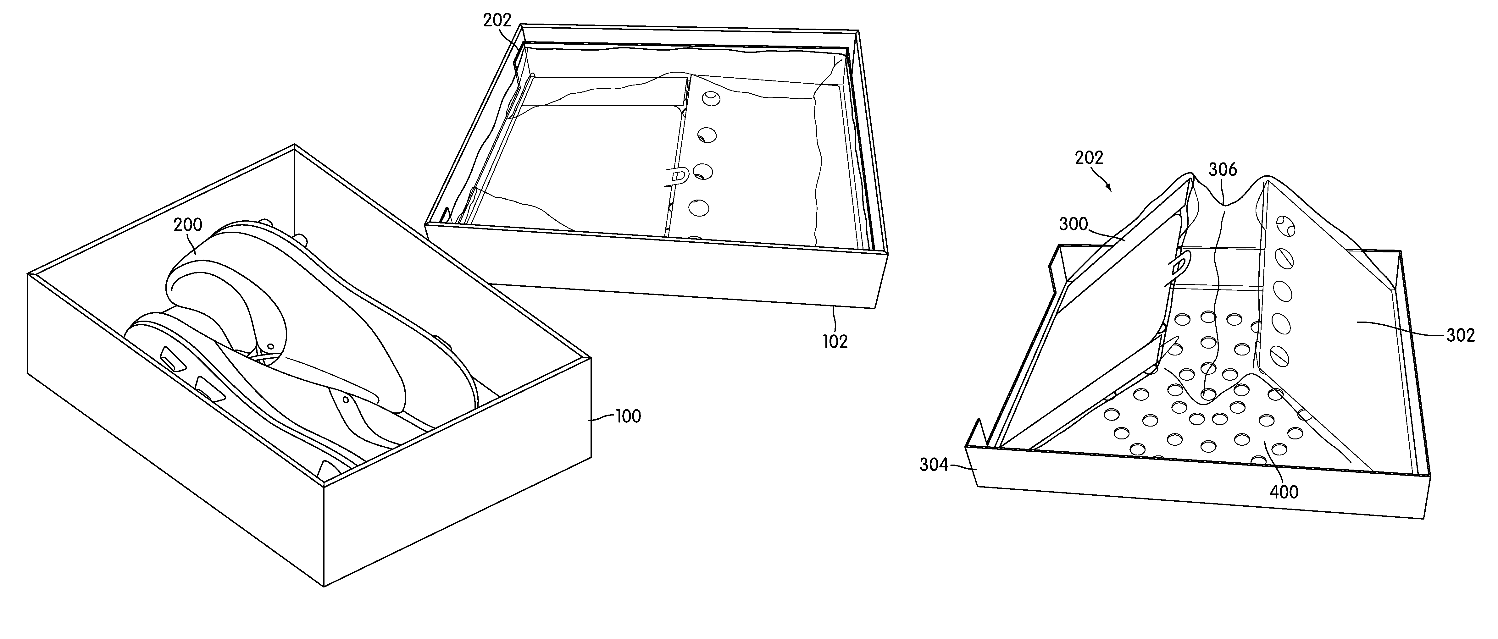 Method of custom fitting an article of footwear and apparatus including a container