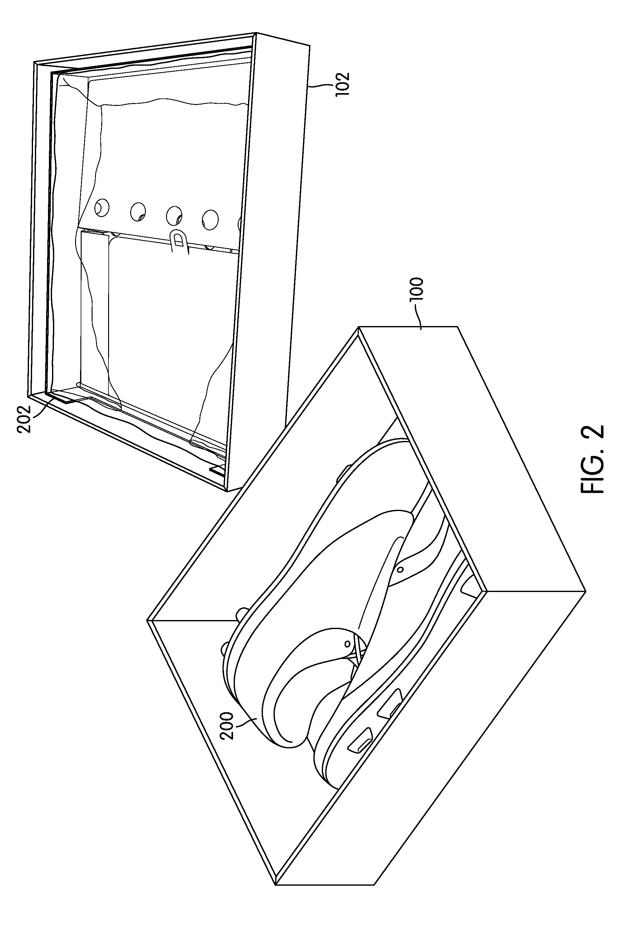 Method of custom fitting an article of footwear and apparatus including a container