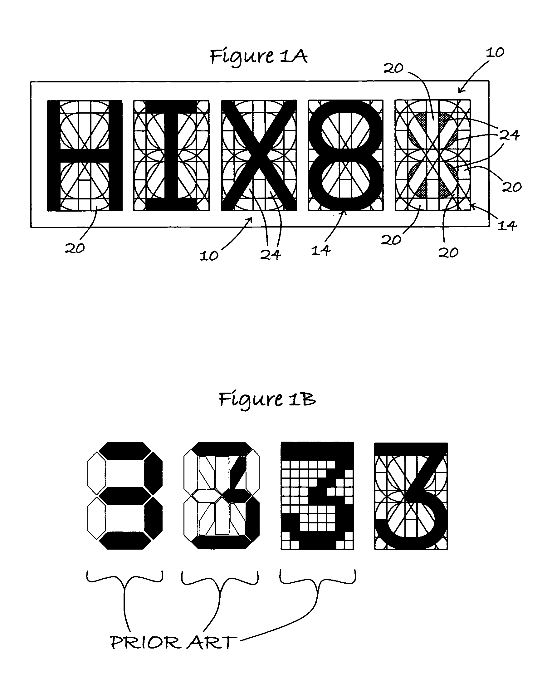 High resolution, low segmentation alphanumeric display for electronic devices