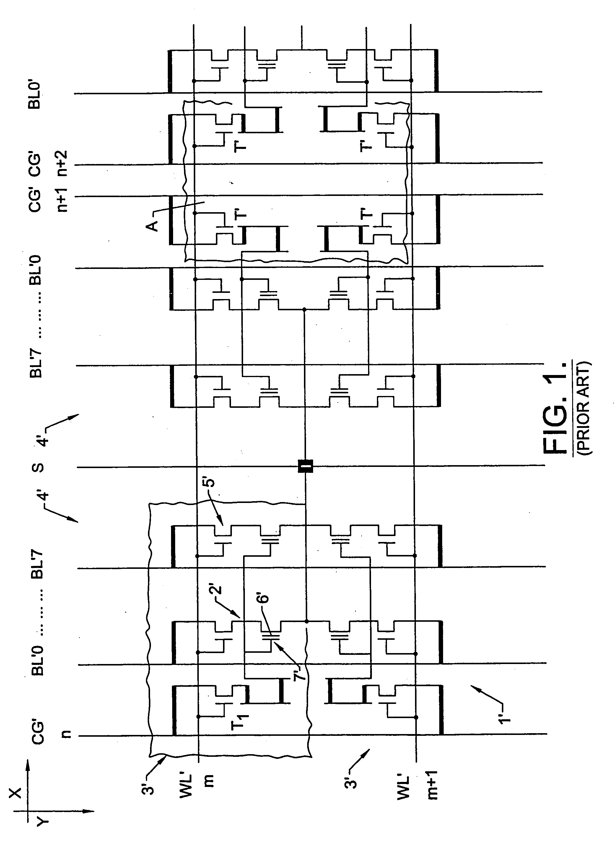 Electronic memory circuit and related manufacturing method