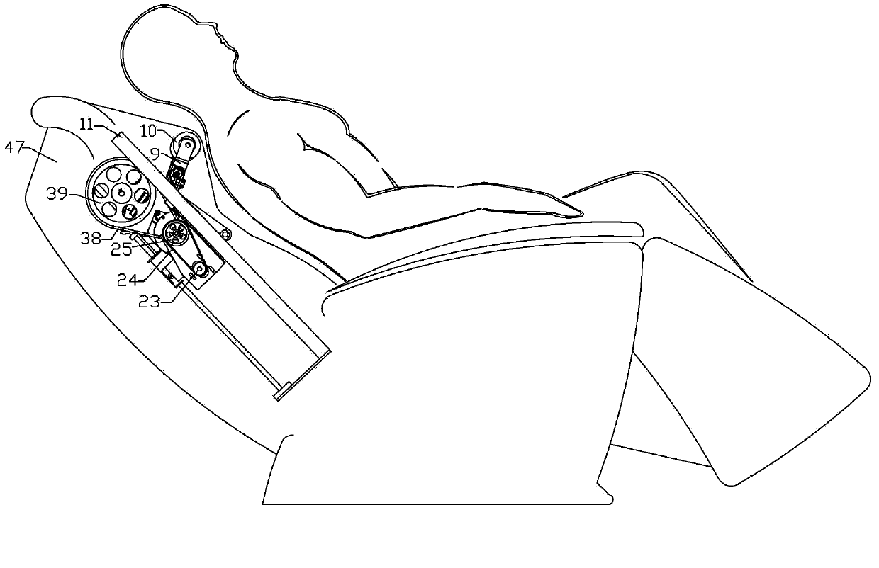 Three-dimensional massage device of massage armchair