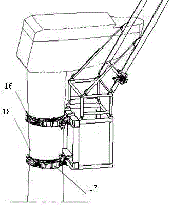 Tower holding device for wind power maintenance crane