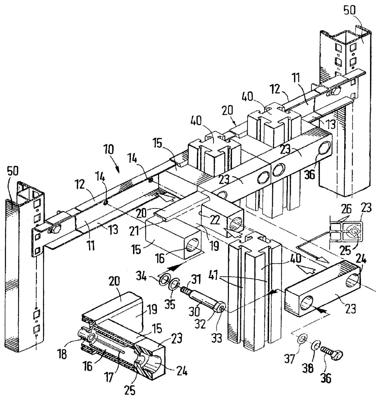 Device for attaching busbar to a support rail