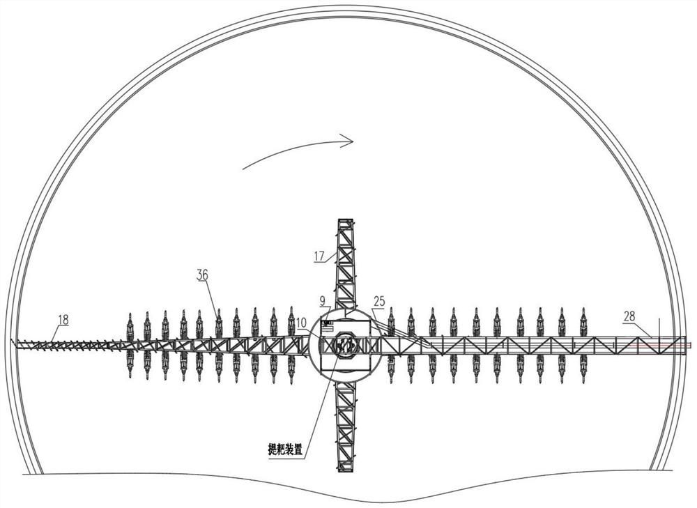 A large-diameter center-driven hydraulic segmented automatic rake-lifting concentrator