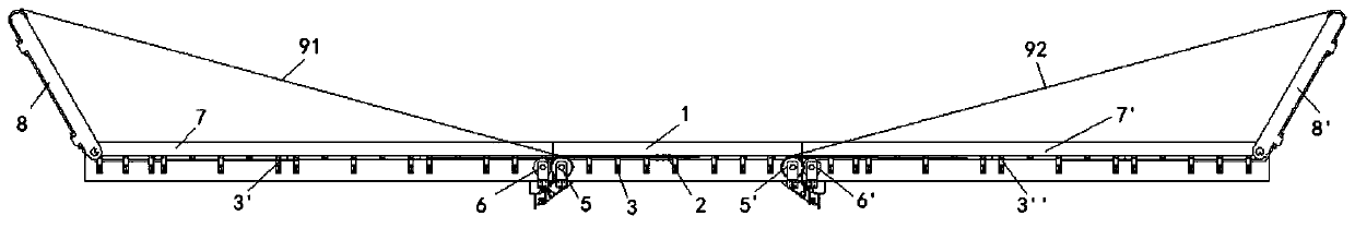 Space tethered large-scale deployable linear reciprocating motion mechanism