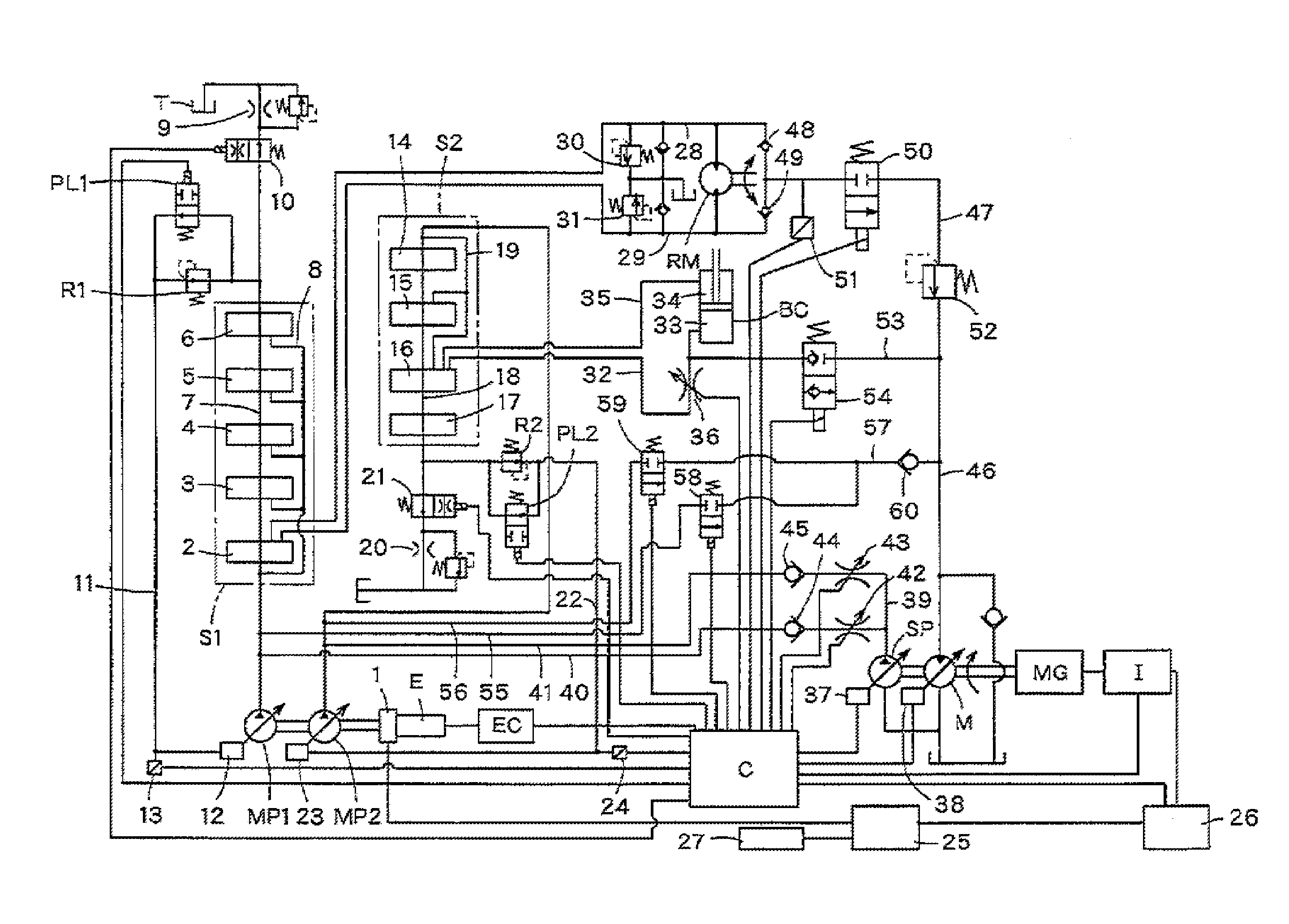 Control system for hybrid construction machine