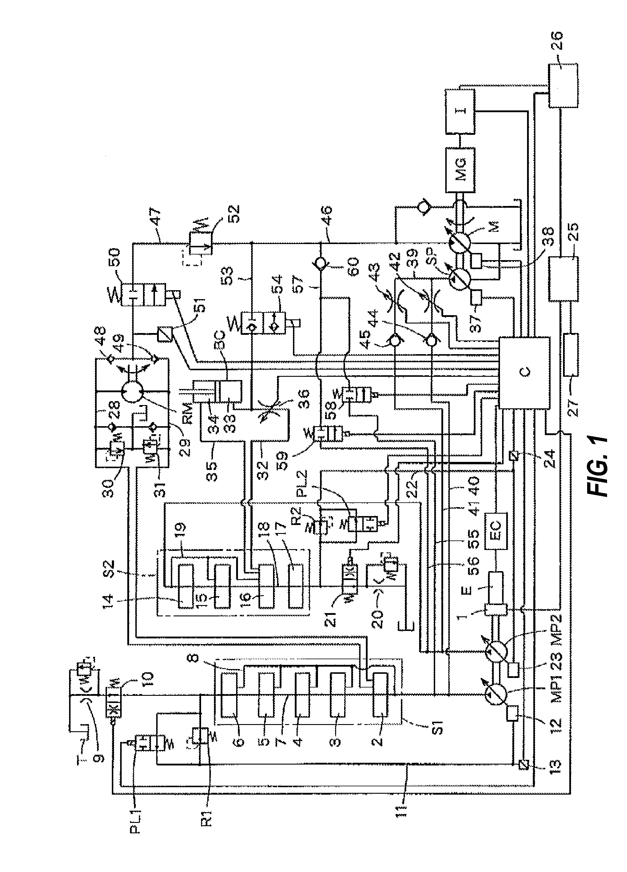 Control system for hybrid construction machine