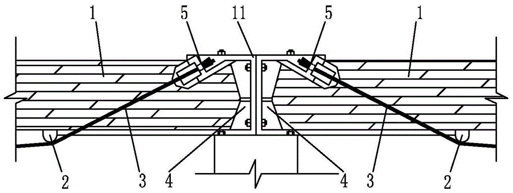 A new type of extension device for prestressed continuous bamboo and wood beams