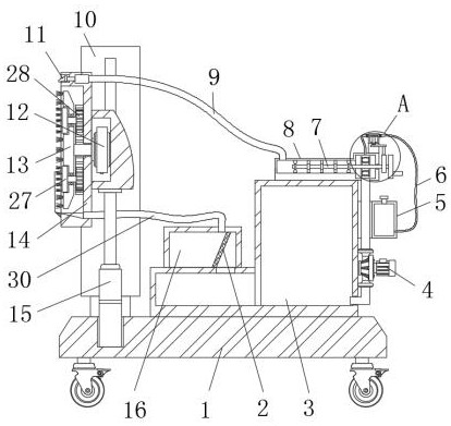 Building vertical wall surface dirt removing device