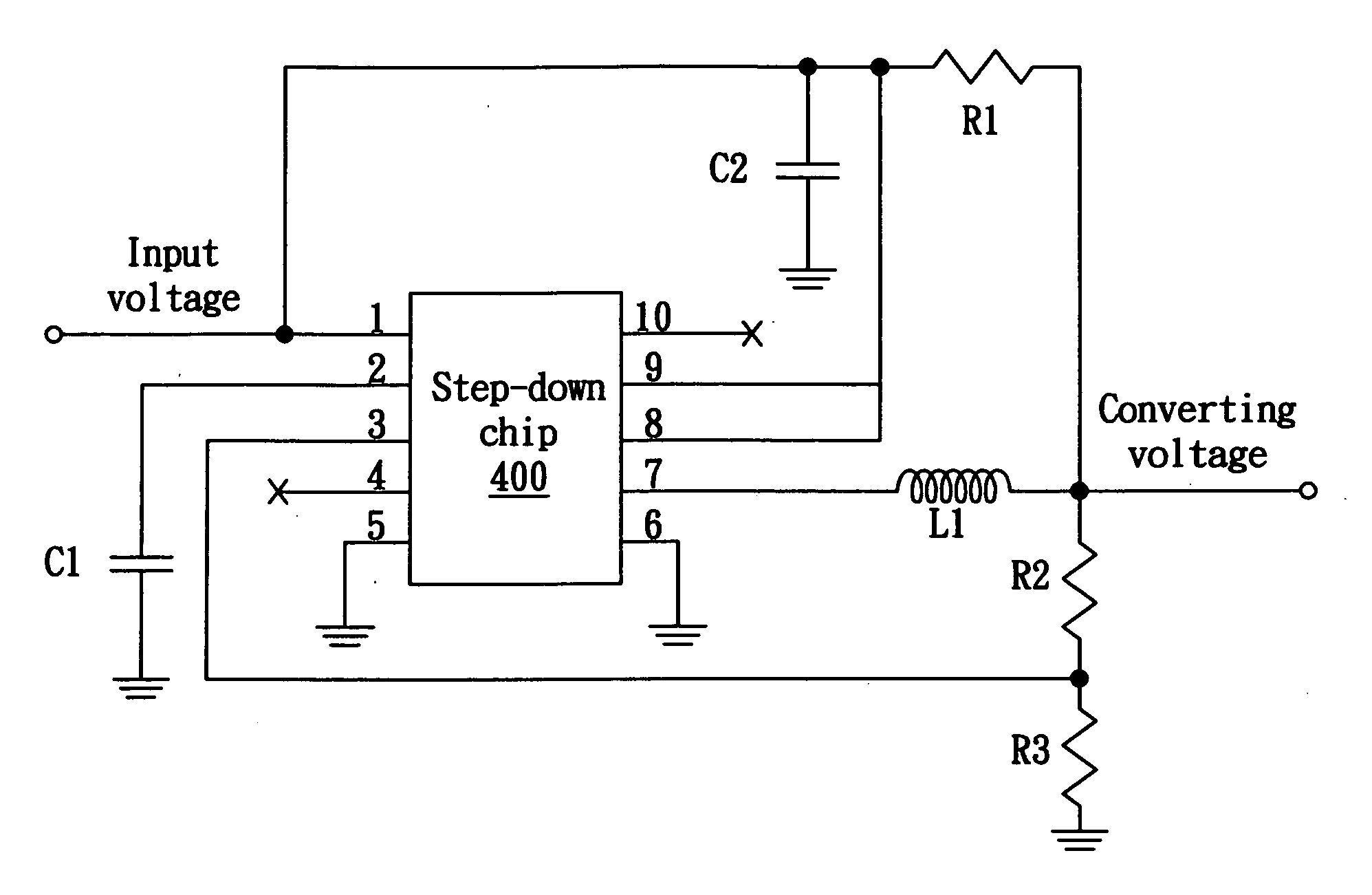 System for converting input voltage in memory card