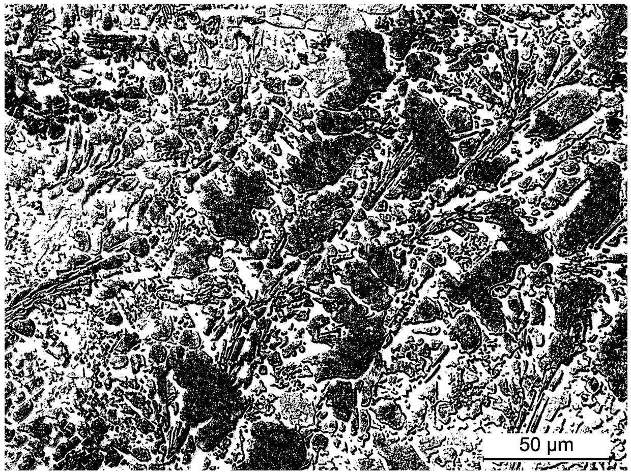 Strontium nitrate modified toughened high-hardness alloy and casting method thereof