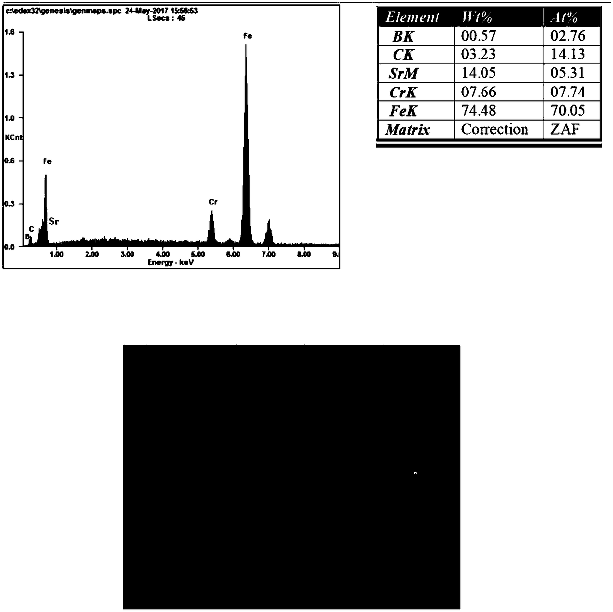 Strontium nitrate modified toughened high-hardness alloy and casting method thereof