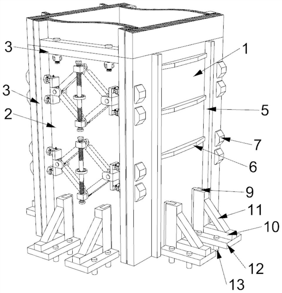 Formwork fastening device for aluminum formwork construction in constructional engineering