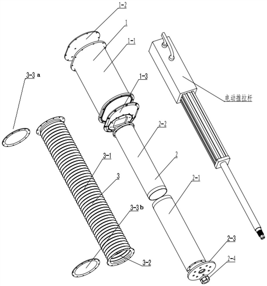 An underwater sealing structure of an electric push-pull rod