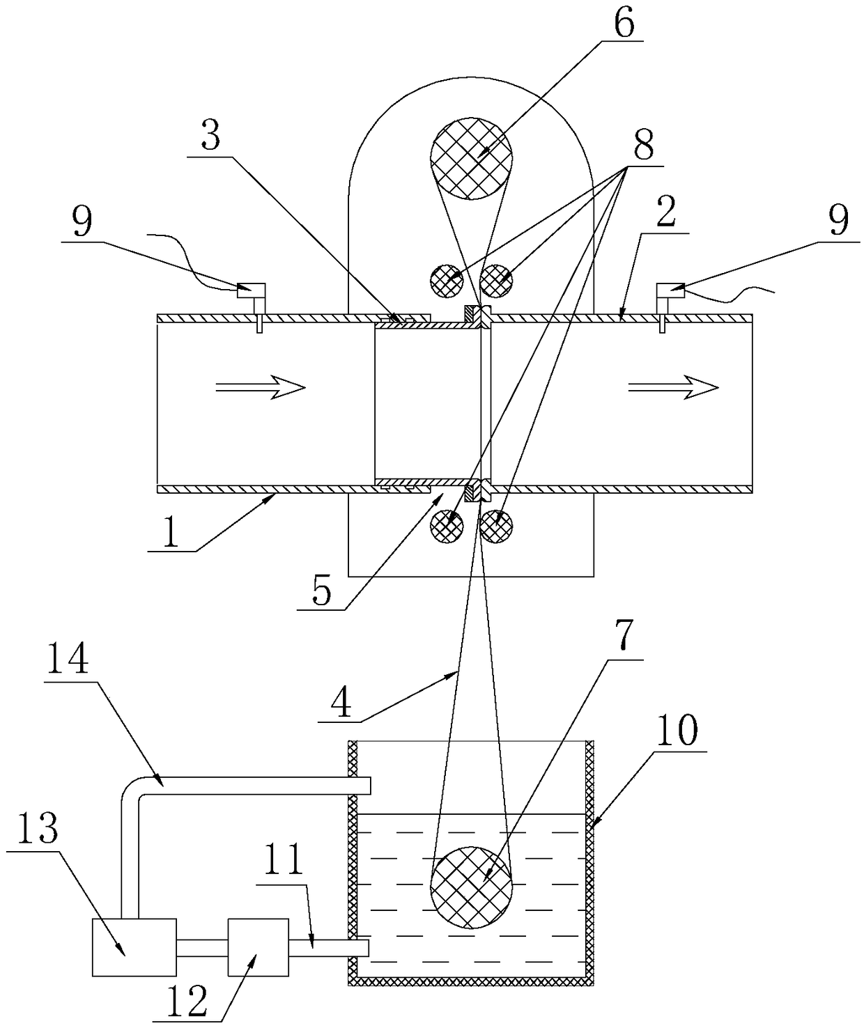 Device for composite adsorption microwave recovery or pyrolysis treatment of organic waste gas