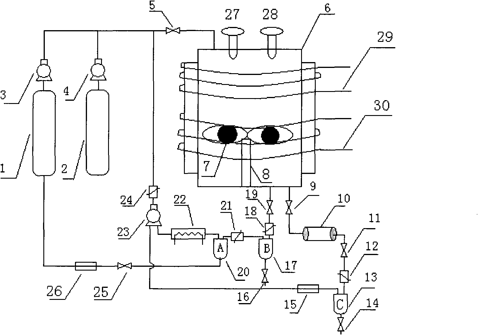 Device and method for drying supercritical carbon dioxide microemulsion