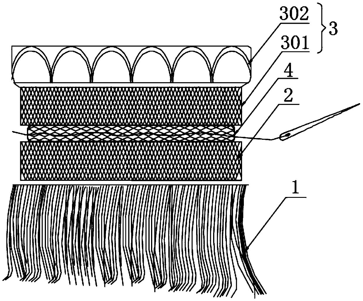 Lace hair weft and production process thereof