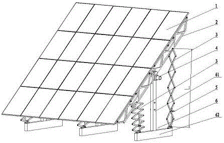 Large-turning-angle scaffolding photovoltaic power station