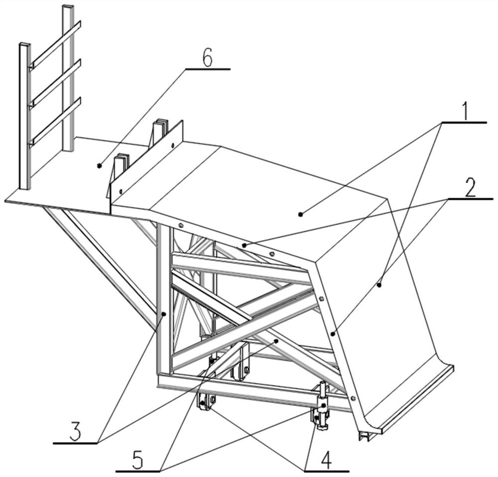Movable cast-in-place beam side formwork device and using method thereof