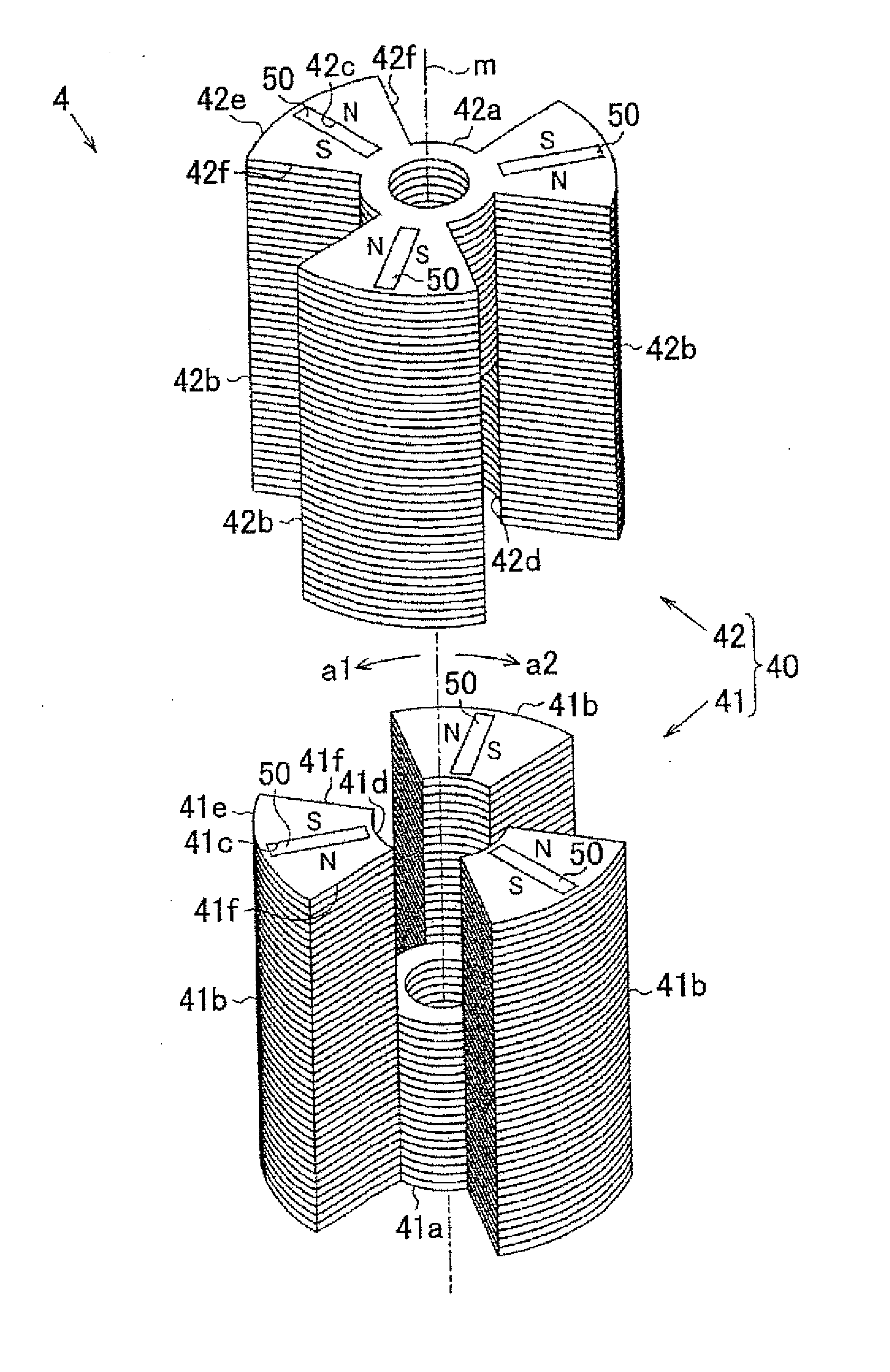 Magnet-embedded rotor, method for manufacturing magnet-embedded rotor, and orientation and magnetization device