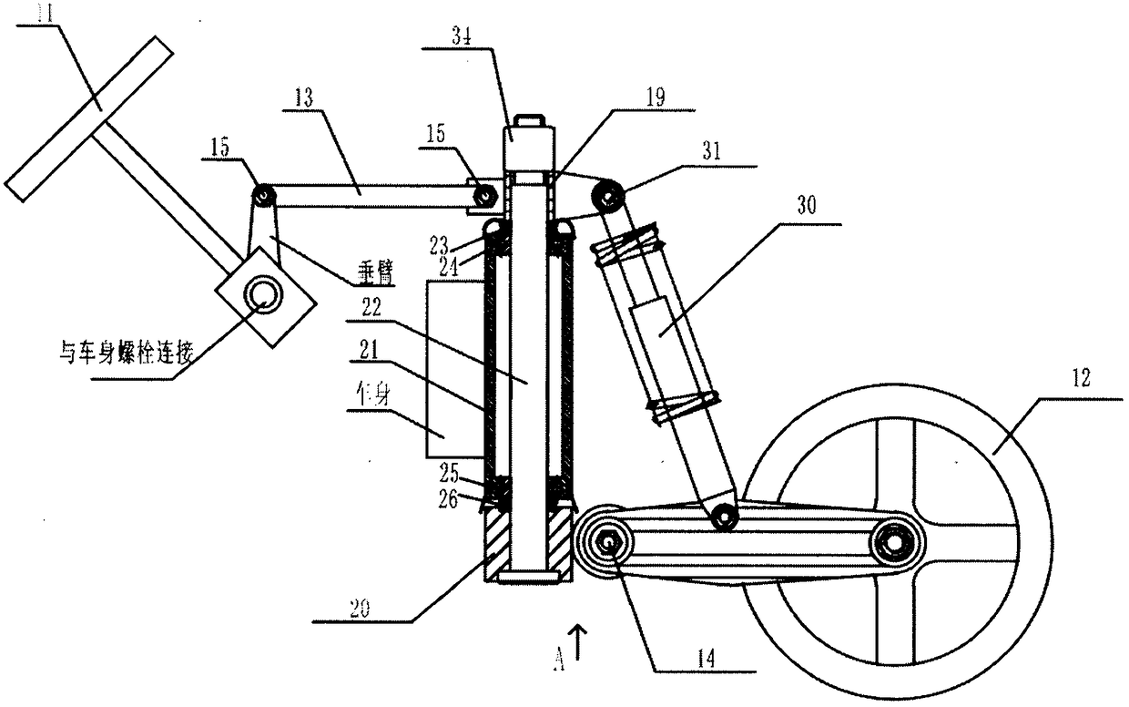A forkless front wheel steering mechanism and vehicle