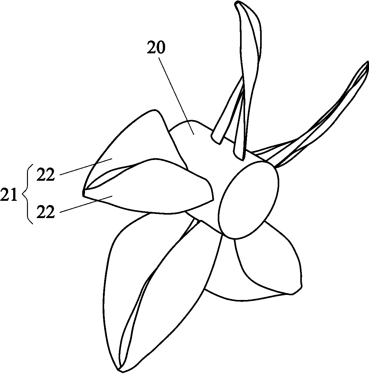 Combined propeller blade structure