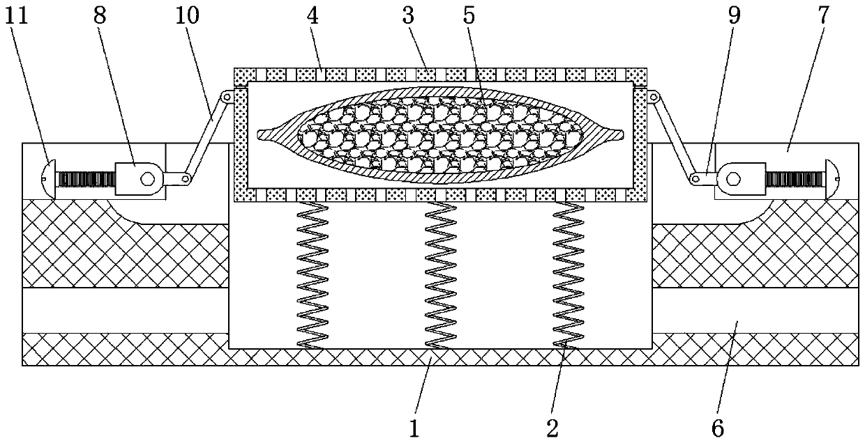 Computer memory plugboard fixing device based on connecting rod transmission