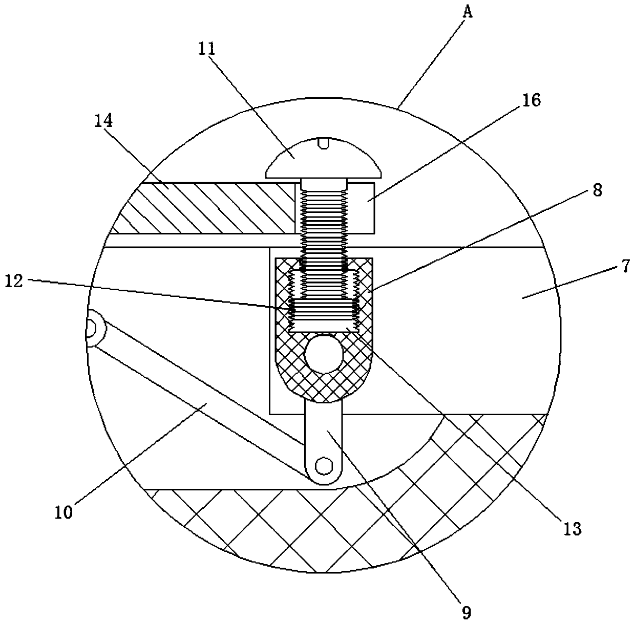 Computer memory plugboard fixing device based on connecting rod transmission