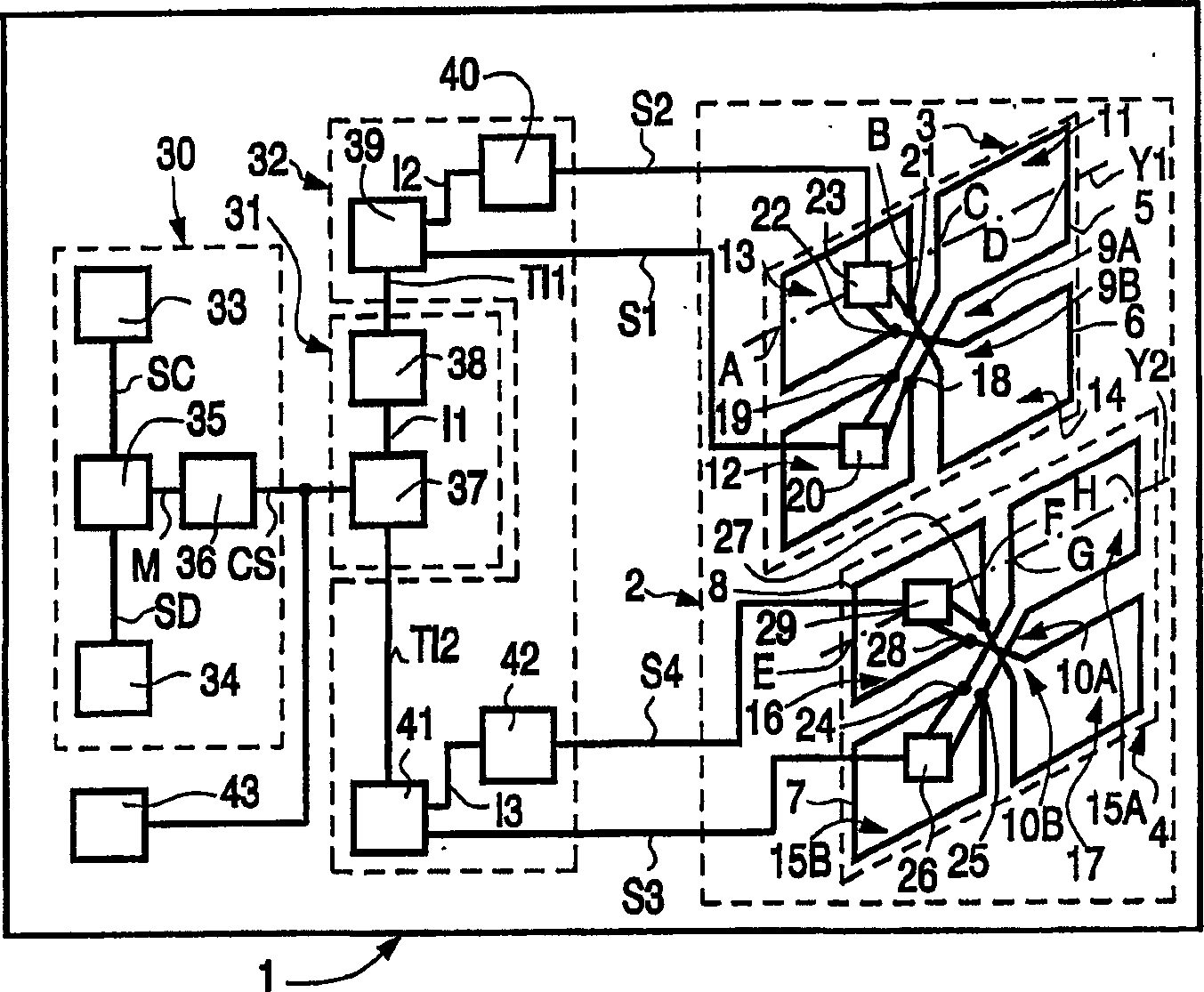 Communication device with a coil configuration for the communication with stationary data carriers