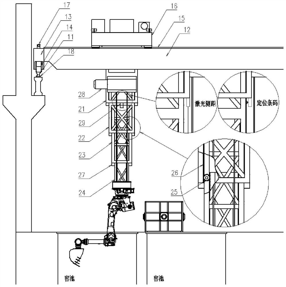 Automatic vinasse pit discharging and feeding device