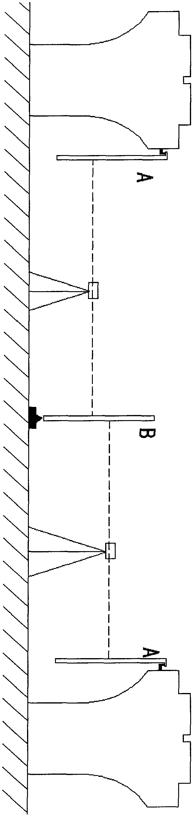 Suspended digital leveling rod and measuring method using same