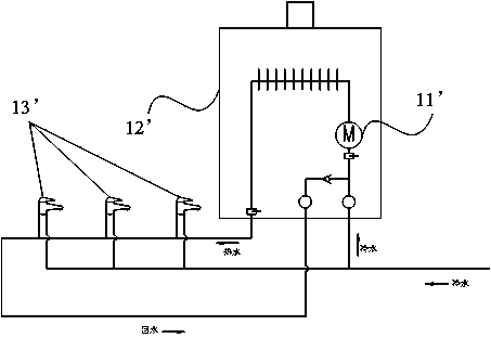Switching valve, circulating booster water heater and water heater circulating pressurization system