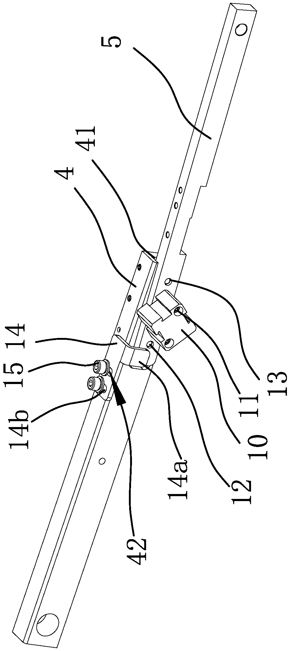 Big presser foot component structure of placket machine