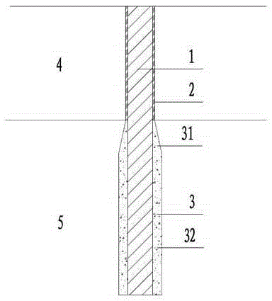 Composite foundation pile with lower portion enlarged diameter section and construction method of composite foundation pile