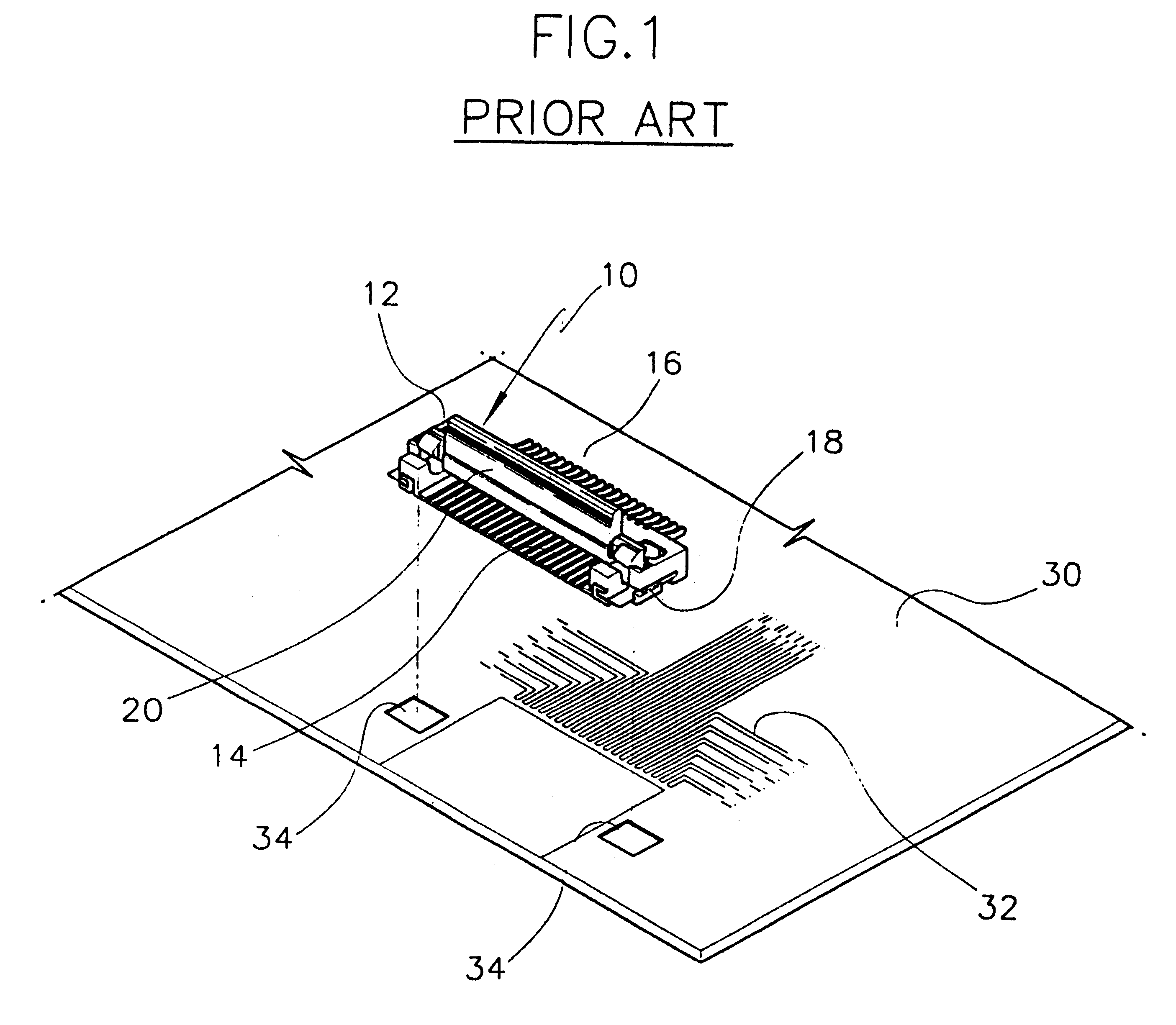 Electrical connector for connecting a flexible printed circuit to a rigid printed circuit board