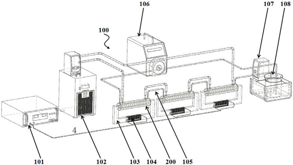 Multi-stage induction type continuous flow magnetoelectric processing apparatus and application of same